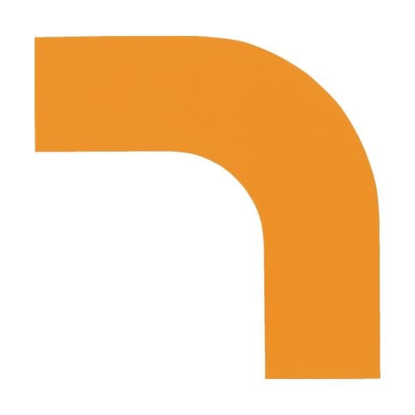 （まとめ）日本緑十字社 コーナー用ガードテープ（50mm幅用） オレンジ 屋内用 （10枚）[x3]