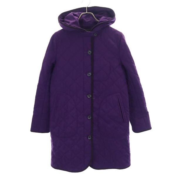三陽商会 キルティングジャケット 40 紫 フード レディース