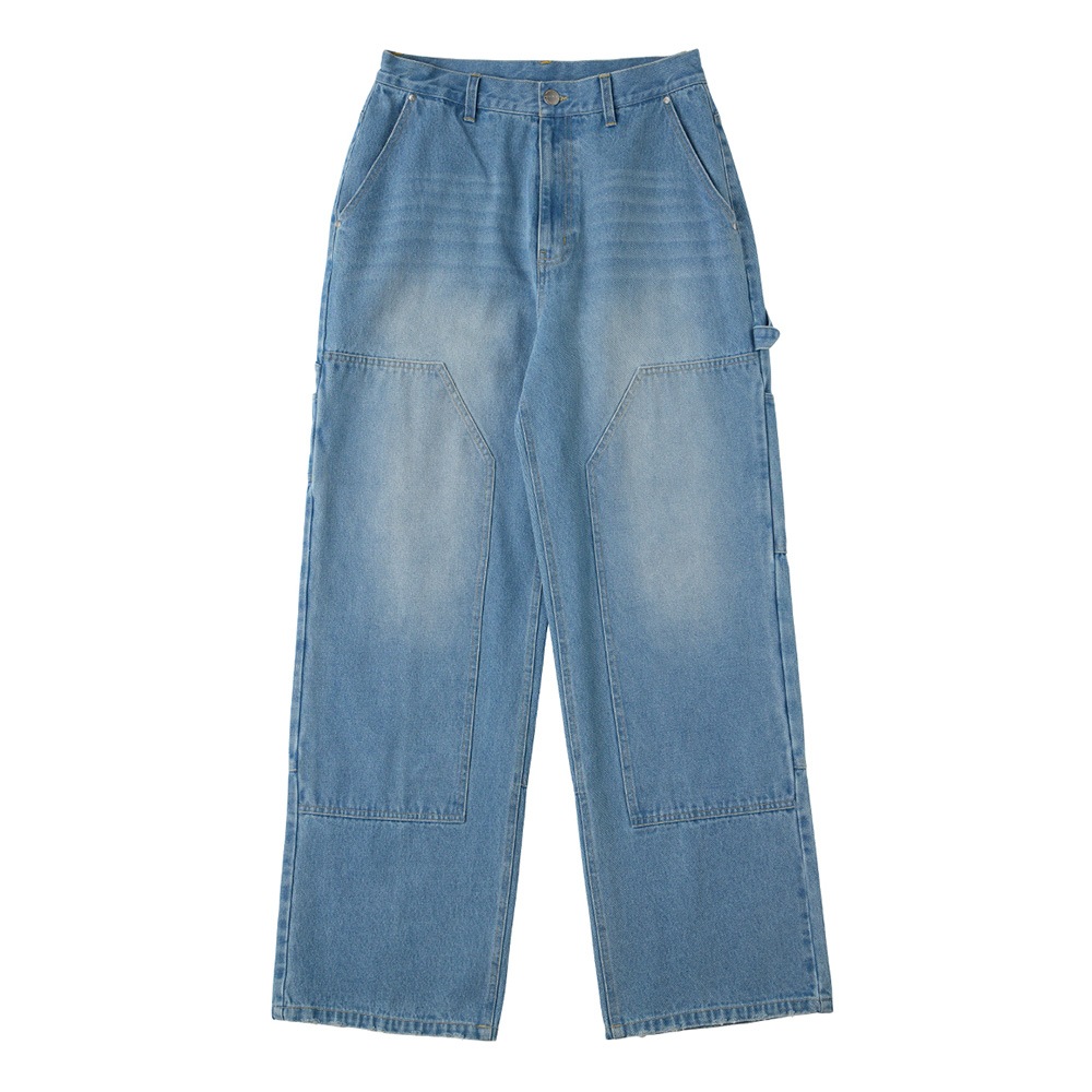 Cotton Carpenter Wide Pants Black