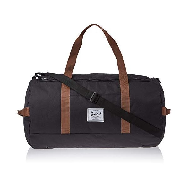 Herschel Sutton Duffel Bag, Black/Saddle Brown, Classic 46.5L 並行輸入品