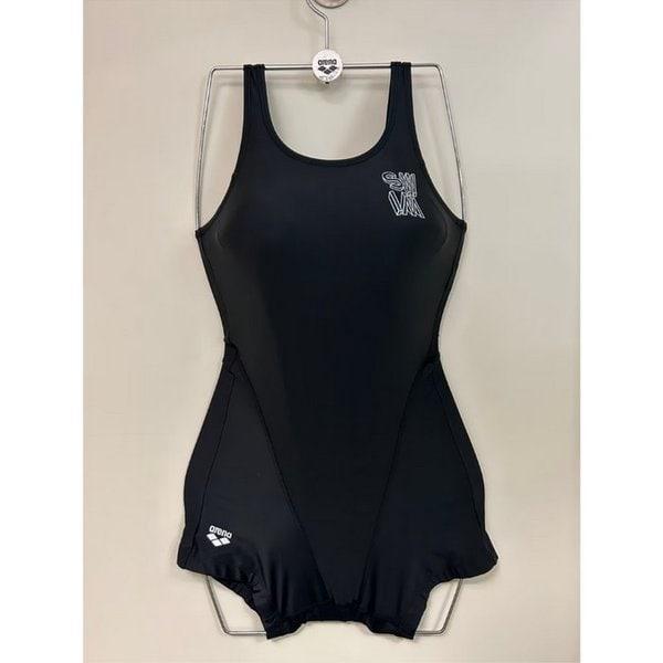 女児用一般U-BACK 2部 ハーフボディ屋内水着(A4SG1PG11)BLK