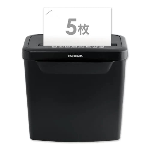 シュレッダー 家庭用 クロスカット 卓上 コンパクト 容量8.7L 細断枚数5枚 静音 小型シュレッダー P5GCX2 ブラック