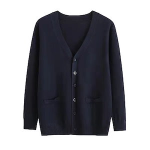 スクール カーディガン 春制服 Vネック カーディガンニット レディース 入学 通学 高校生 男子学生 女子学生 紺色 XS-5XL