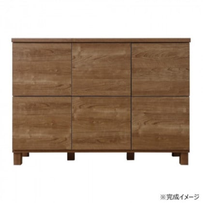 日本製組立家具 リビングボード 収納キャビネット CO-NC-8011CB ライトブラウン