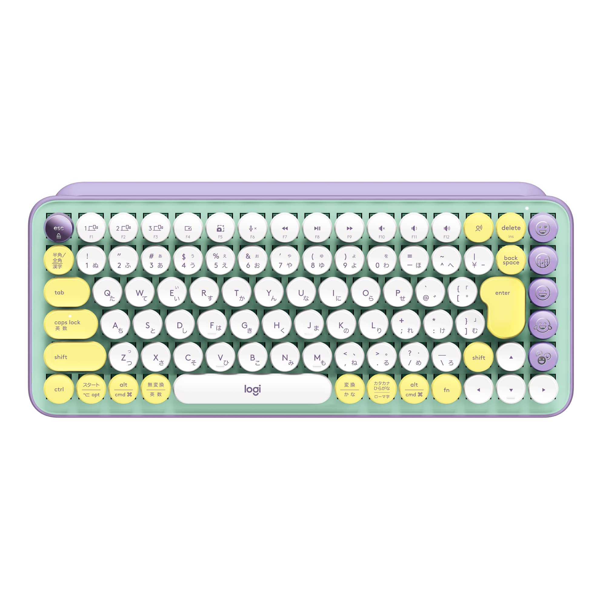 ロジクール POP KEYS K730PL メカニカル ワイヤレス キーボード パープル 日本語配列 メカニカルキーボード ワイヤレスキーボード bluetooth Logi Bolt Unifyin