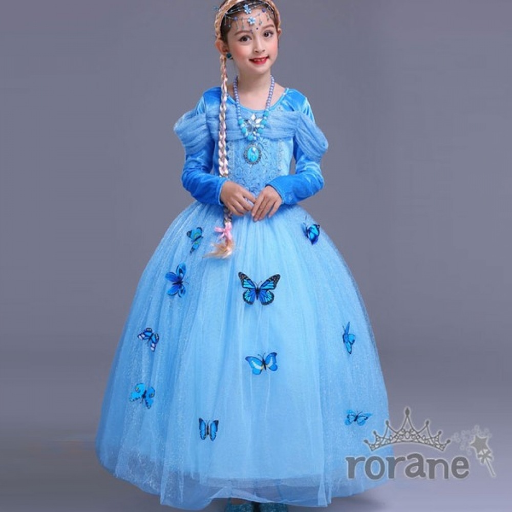 ロラネ 女の子 バタフライ シンディ プリンセスドレス 長袖