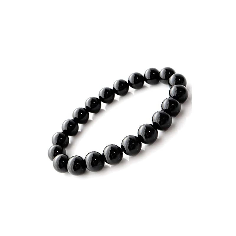 モリオン 黒水晶 ブレスレット10mm チベット産 光が全く透けない 本物 (内径 約17.5cm)
