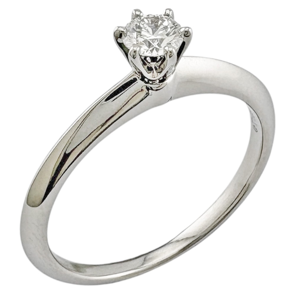 ティファニー ソリティア リング 指輪 14号 Pt950プラチナ ダイヤモンド TIFFANY&Co. 中古 美品