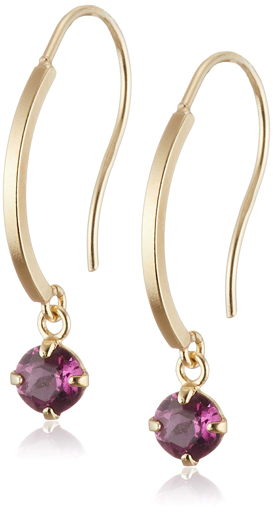 【Amazon.co.jp限定】[ステラ.ジェイ]Stellar.J ロードライトガーネット 一粒フックピアス K10イエローゴールド