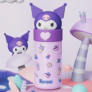 韓国サンリオ水筒 350ml ステンレスボトル ストロー付きコップ付 子供 キッズ 保温 保冷 超軽量 可愛い キッズ 子供 キッズボトル ドリンクボトル プレゼント