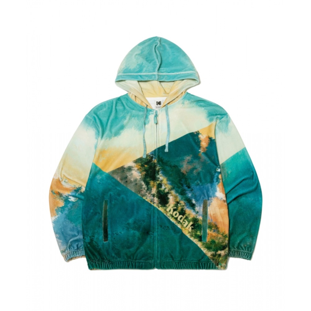 コダックシーナリーマイクロフリースフーディージップアップ S.BLUE