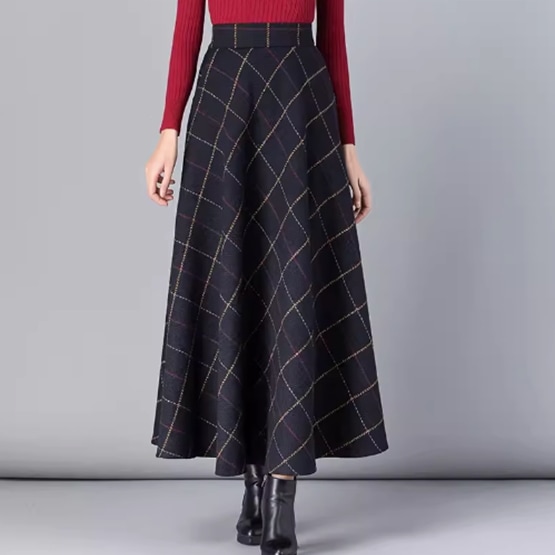 レディース スカート ロングスカート Aライン ポケット ハイウエスト 厚手 ウール きれいめ シンプル カジュアル 上品 おしゃれ こなれ感 ラフ 個性的 モード系 エレガント 主役級 存在感