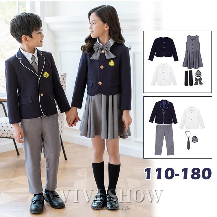 キッズ 女の子 男の子 子供 制服 セットアップ 5点セット 小学生 ジュニア お受験 発表会 卒園式 小学校 卒業式