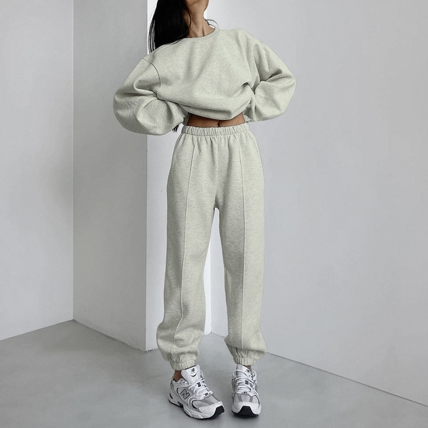 レディース トップス パンツ ボトムス ルームウェア パジャマ プルオーバー トレーナー スウェット ジャージ セットアップ 寝巻き スウェットパンツ ロング 長袖 萌袖 ラウンドネック 襟なし