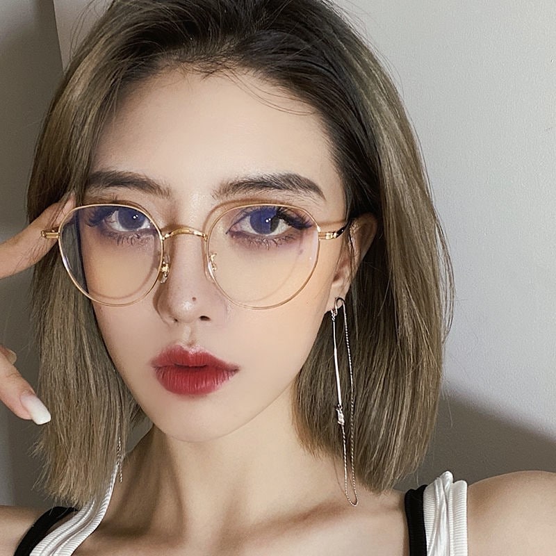 度付き 韓版ファッション メガネ 韓国69 ブルーライトカット 新流行 眼鏡 度あり 近視 男女兼用
