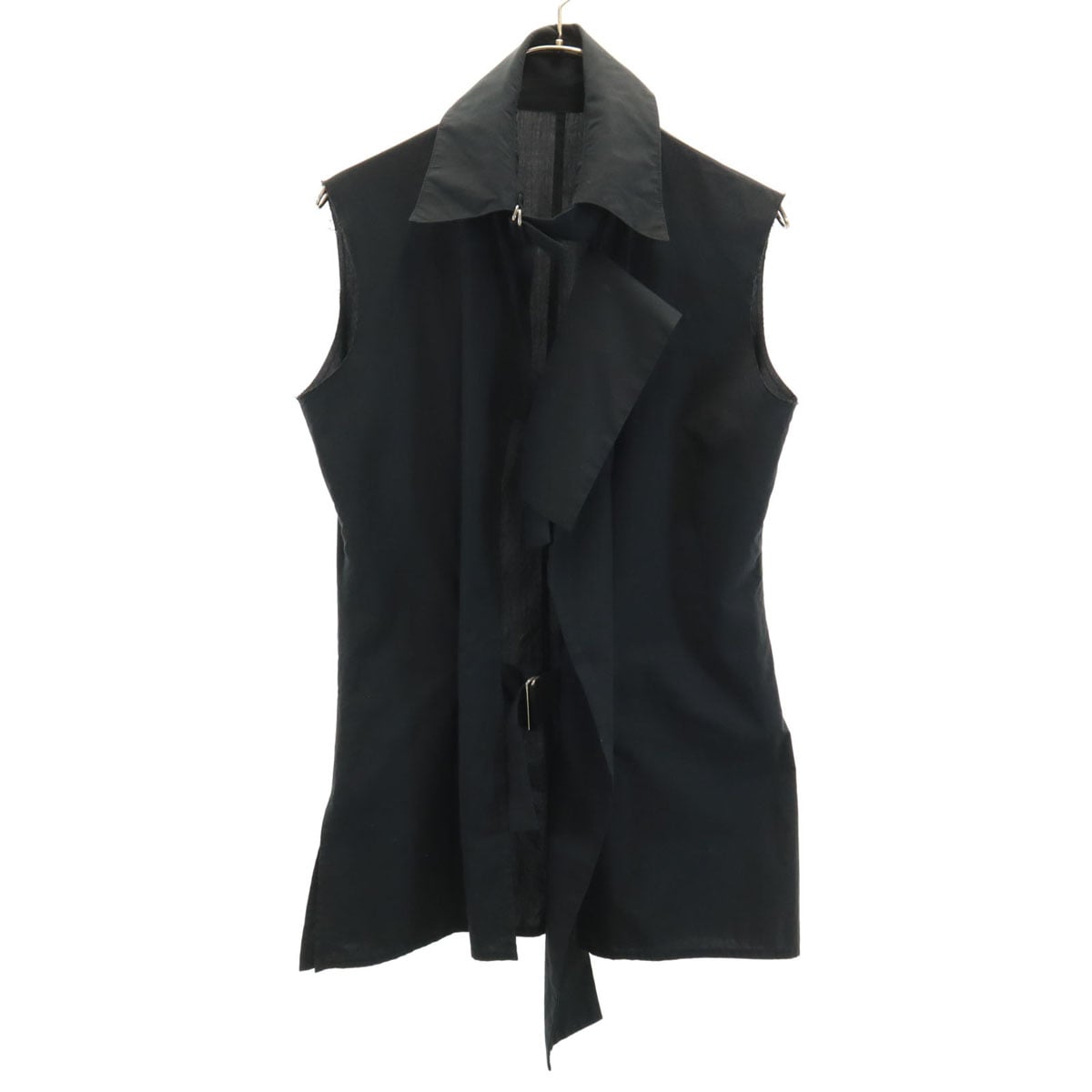 日本製 ノースリーブ シャツ 2 ブラック レディース 古着