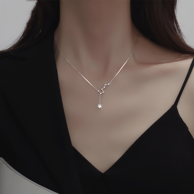 925スターリングシルバーの北斗七星ネックレス2024年新スタイルレディース夏ファッショナブルな鎖骨チェーンミニマリストスタイル