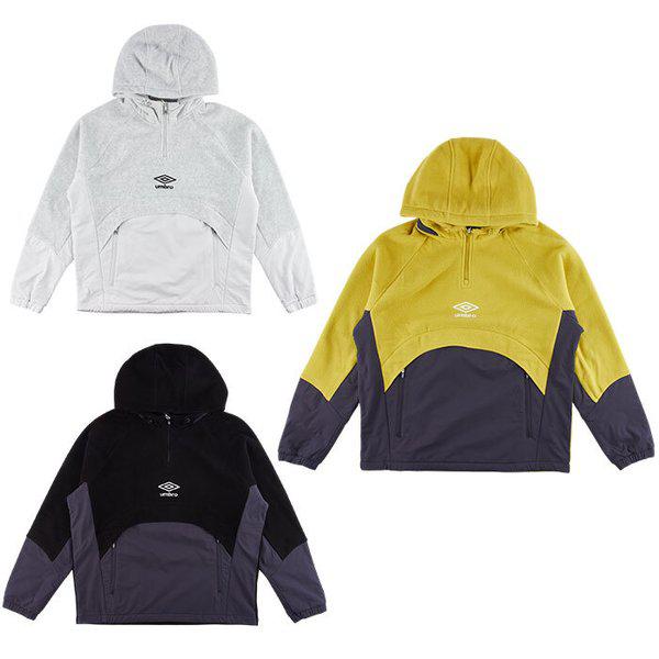 WARMウーブンミックスフリースフードアノラックUP421SHDO1