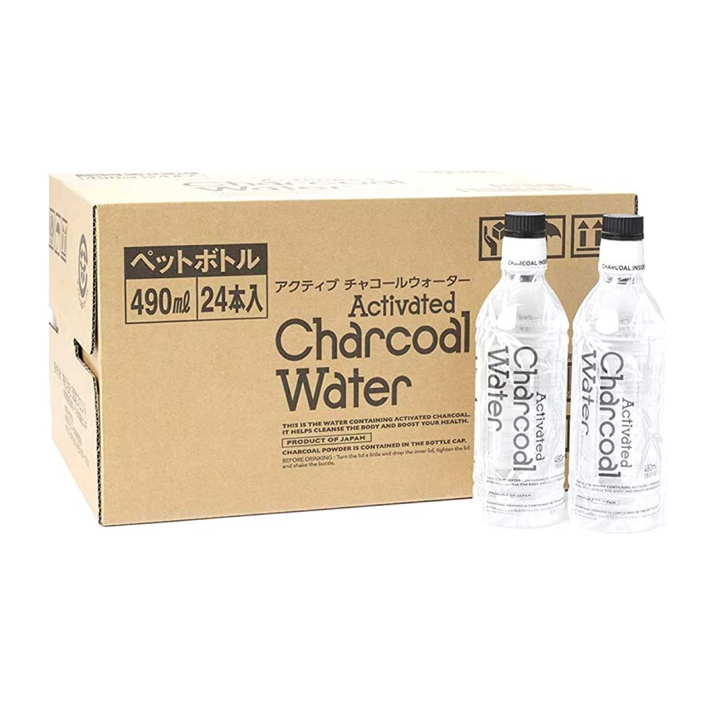 アクティブ チャコールウォーター 490ml 1ケース（24本） 炭水 チャコールクレンズ charcoal 竹炭 活性炭 腸活