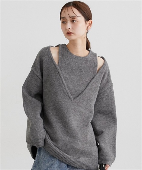 ニット アンサンブル風ニットトップス