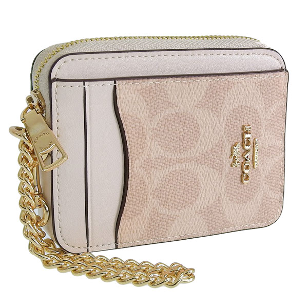 コーチ カードケース レディース アウトレット パスケース 定期入れ シグネチャー キャンバス サンド×チョーク ZIP CC SIG CW883IMXDM COACH