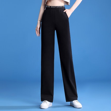 ワイドストレートパンツ ボトムス パンツ ワイドパンツ ストレートパンツ ロング ロング丈 ストレート ワイド ハイウエスト ウエストゴム かわいい 大人可愛い きれいめ シンプル カジュアル 大人