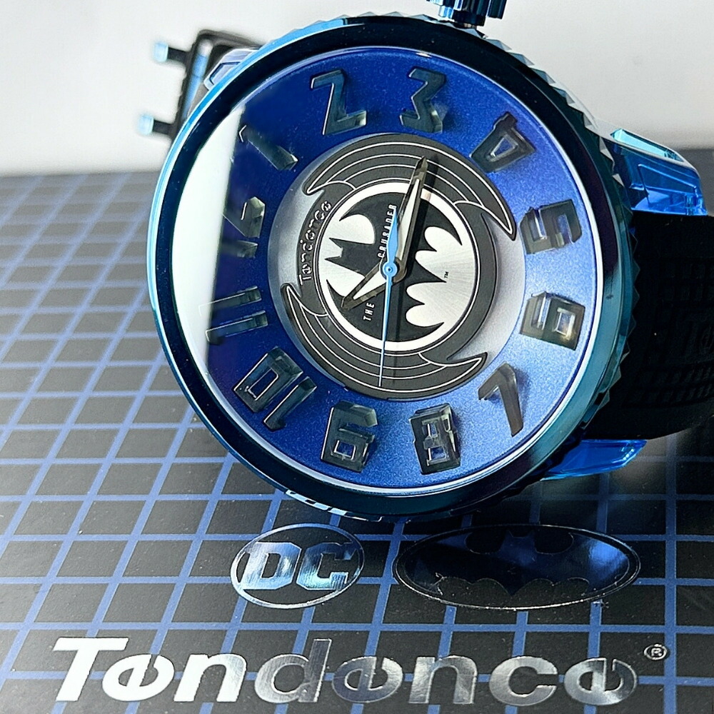 テンデンス 腕時計 メンズ バットマン 限定300本 FLASHモデル LED発光 バットシグナル 大きい 青 黒 シリコン ラバー プレゼント ギフト Tendence BATMAN コラボ 時計