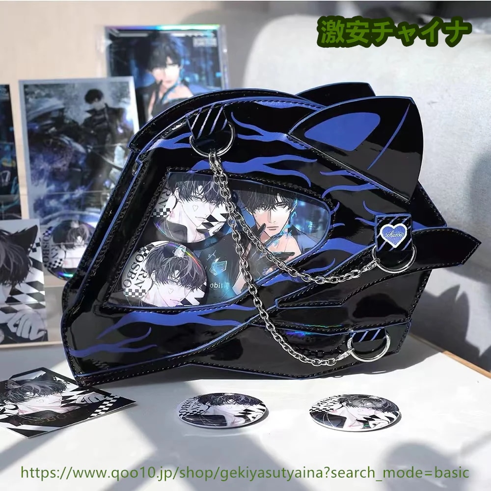 痛バッグ　痛バ　ヘルメットデザイン　カッコいい　ショルダーバッグ 缶バッジ入れ　推し活　推しグッズ　推しごと　病みかわ　地雷系　ロック　量産型 Lolita