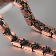 男性と女性のための純銅製の長いネックレスチェーンリンク磁気健康エネルギー高磁石療法関節炎の痛みを和らげるジュエリー53cm