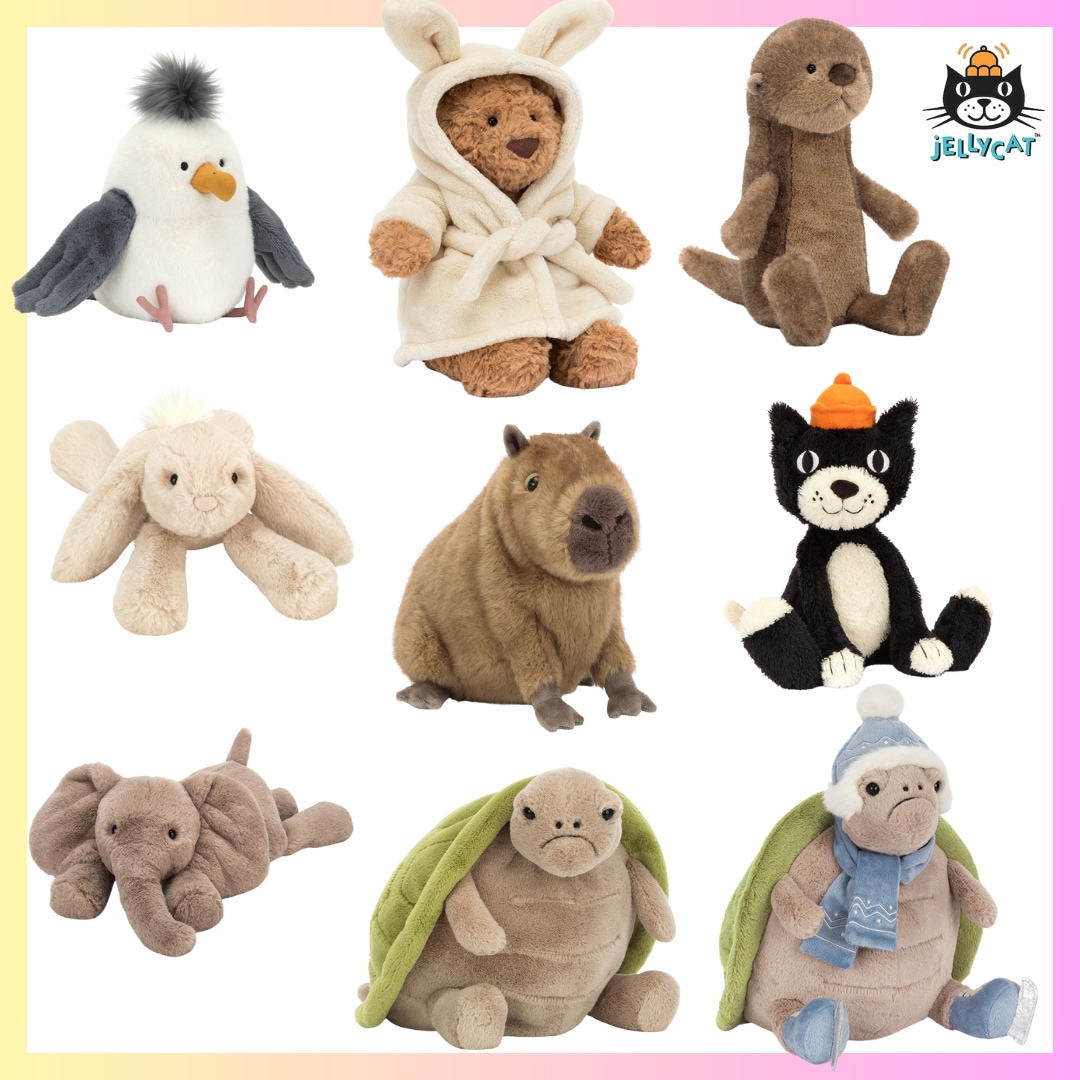 [JELLYCAT] ANIMAL ぬいぐるみ (2) + FREE OMAKE 猫 ぬいぐるみ ネコ かわいい ふわふわアニマル動物クマ ぬいぐるみ,カピバラシロカモメカメプレゼント 動物
