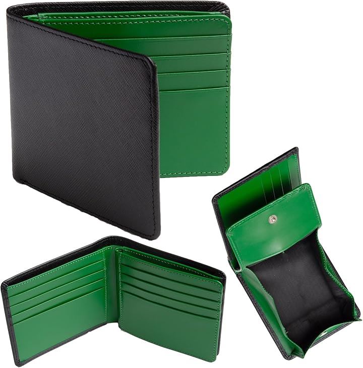 財布 メンズ 2つ折り BOX型小銭入れ 二つ折り メンズ財布 本革 大容量 カード 二つ折り財布(５．グリーン) 4,775円