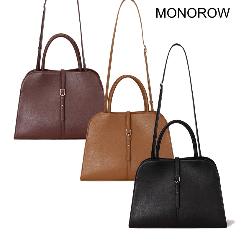 MONOROW BLANC MEDIUM BAG 2WAY 韓国ブランド 軽量 収納力 仕切り 内ポケット 自立 マグネット開閉 ショルダー ハンド 斜めがけ コーデ提案 パーカー ニット デイリー