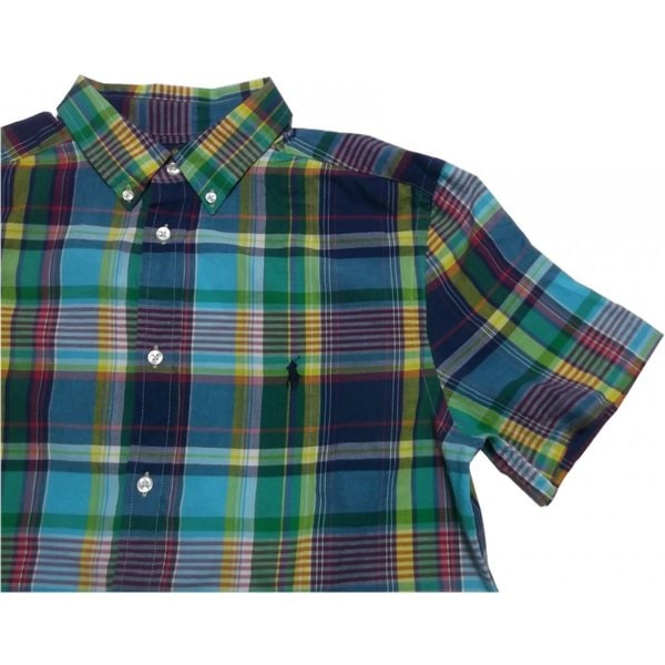 ボーイズサイズ 半袖 ボタンダウンシャツ グリーン boys PR2-125