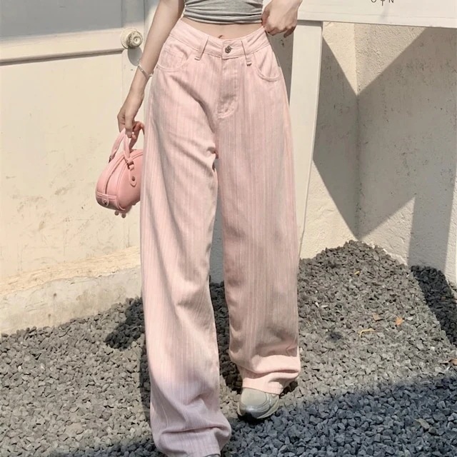 2024春夏パンツ デニム ジーンズ ロング丈 ワイド ストレート ハイウエスト 美脚効果 脚長効果 細見え 夏 白 黒 青 韓国ファッション レディース かわいい おしゃれ カジュアル お出かけ安い