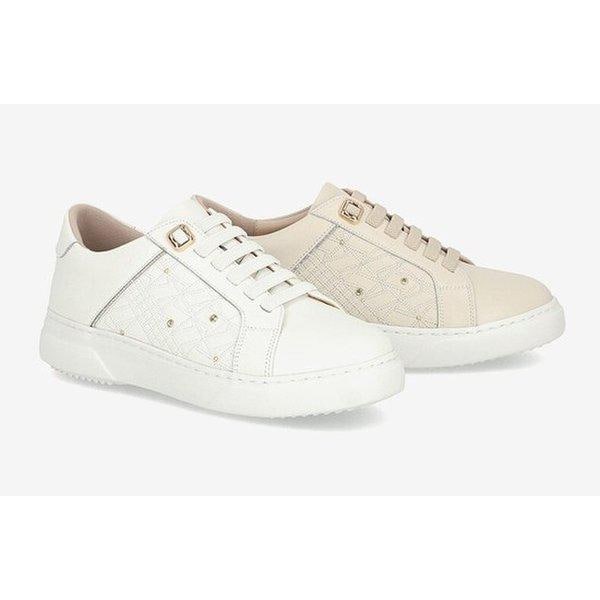 女性牛革刺繍スニーカー3.5cm LCWS09U513_YS