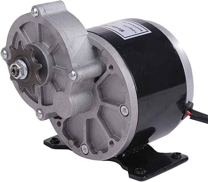 ギヤ 減速 モーター 24V 250W 自転車 電動 バイク KRB255(シルバー)