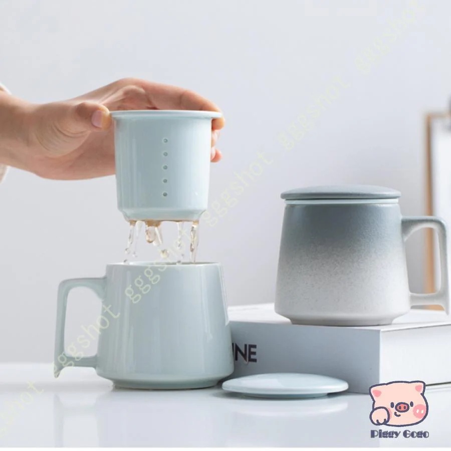 団体購入30件 亦新マグカップ 大きめ 450ml 陶器 コーヒーカップ マグ コップ 北欧 シンプル 茶漉し付き 無地 大容量 夫婦 キッチン ギフト 新生活 誕生日 プレゼント コーヒー