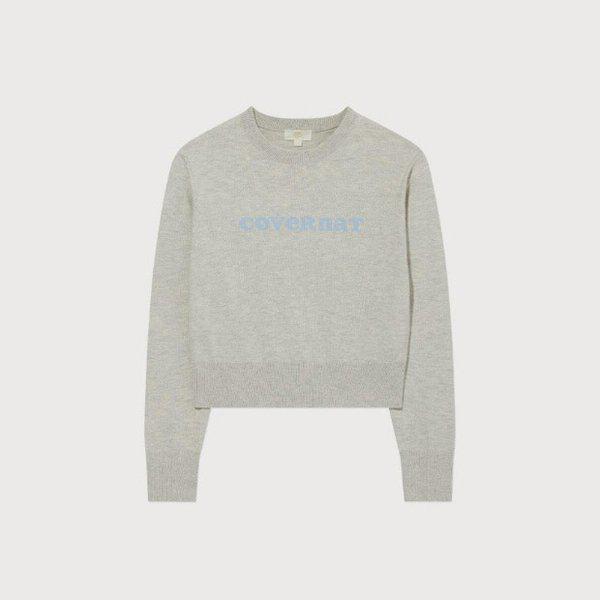 長袖Tシャツ JQS CO2501KT70-HG ウーマン クーパーロゴ ラウンドネック ニット ヘザーグレー