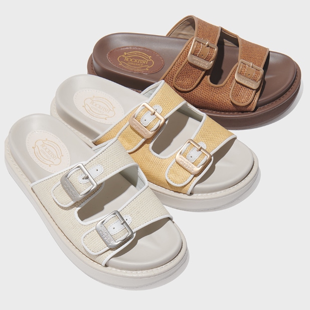 TWO STRAP RATTAN SLIPPERS バックル/ベルト ロゴ スリッパ [3カラー] 10,470円