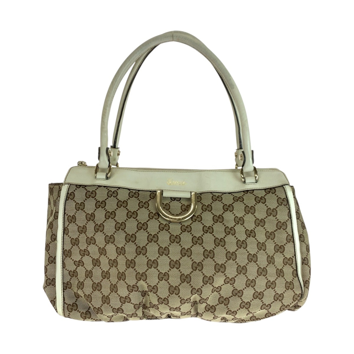 アビー ベージュ ホワイト ゴールド金具 GGキャンバス 189831 トートバッグ ハンドバッグ レディース 505140