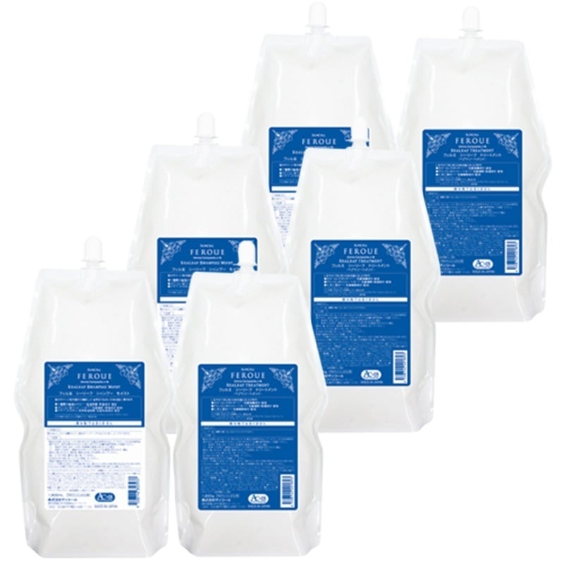 フェルエ シーリーフ シャンプー モイスト 1900mL ×3 + シーリーフ トリートメント 1800g ×3 詰め替え セット