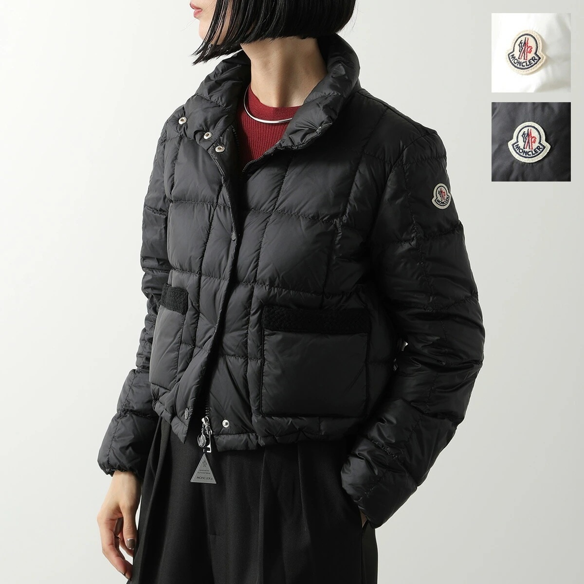 MONCLER モンクレール ダウンジャケット JARCIEU ジャルシュー 1A00017 597YF レディース 撥水 スタンドカラー アイコンパッチ クロップド丈 カラー2色