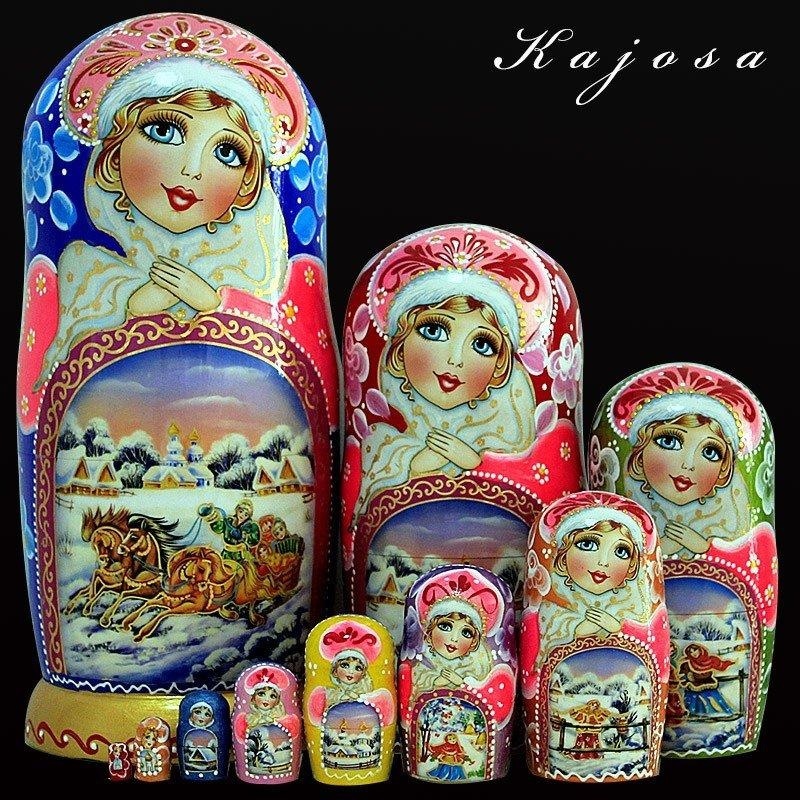 マトリョーシカ ロシア 人形 手作り お土産 動物 ぬいぐるみ 娯楽用品 ギフト プレゼント ロシア巣人形 入れ子人形 飾り分離 ドール 手描き 誕生日に