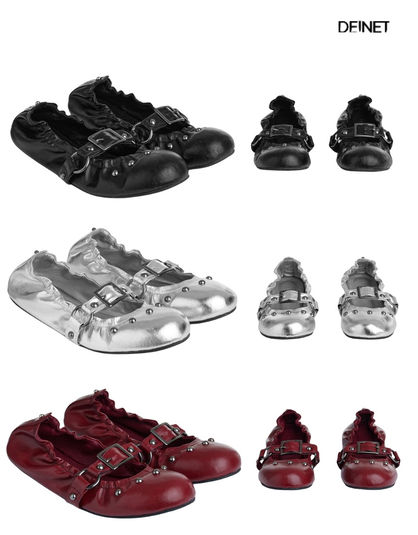 韓国限定 人気 ファッション トレンド スリッポン WRINKLED FLAT SHOES (3色)