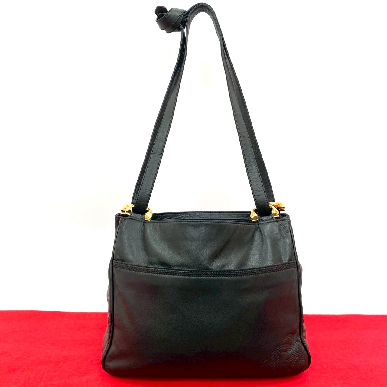 ヴィンテージ アナグラム ロゴショルダーバッグ レザー ブラック 131-3