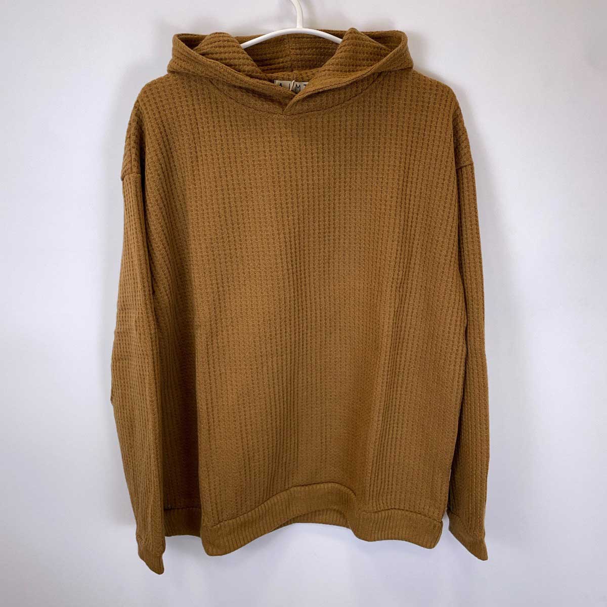 【中古・未使用品】Almond Surfboards & Design アーモンド サーフボード デザイン ワッフル パーカー プルオーバー フーディ M ブラウン IV2008W ユニセックス