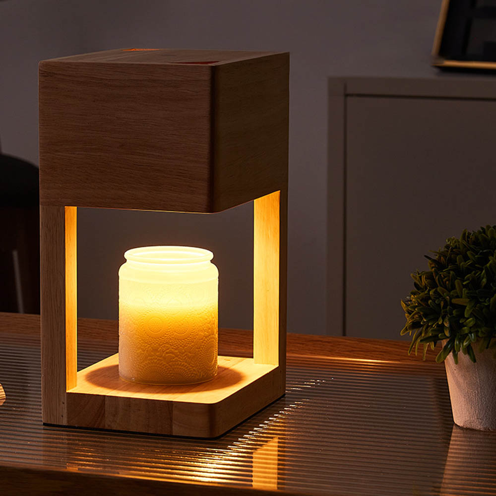 キャンドルウォーマーランプ 調光可能なスイッチ 卓上照明 アロマキャンドル 香り ライト 間接照明 おしゃれ アロマライト インテリア 北欧の木製テーブルランプ 母の日ギフト 結婚記念日 誕生日ギフ