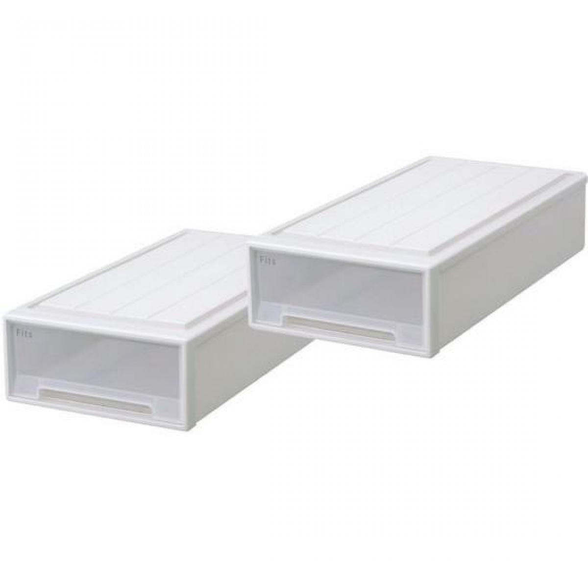 天馬(TENMA) フィッツケース 74-39S ホワイトクリア 収納 ケース 衣類 Fits 収納ボックス ホワイト (2個組)