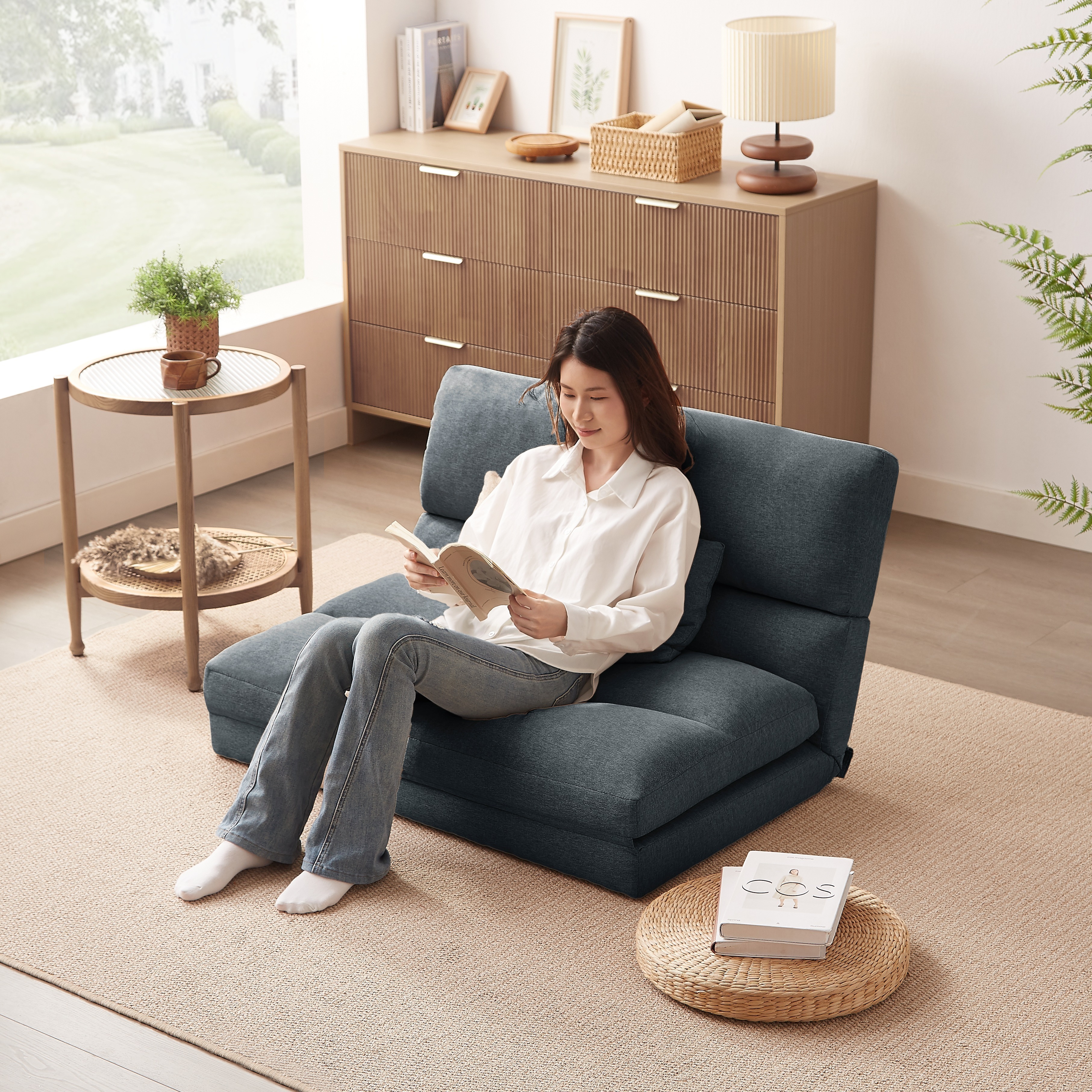 【国内発送,送.料無料】折りたたみ ソファベッド 座椅子 幅103cm 2人掛け ソファA61 ソファ リクライニング 5段階 コンパクト P1/P2 おしゃれ