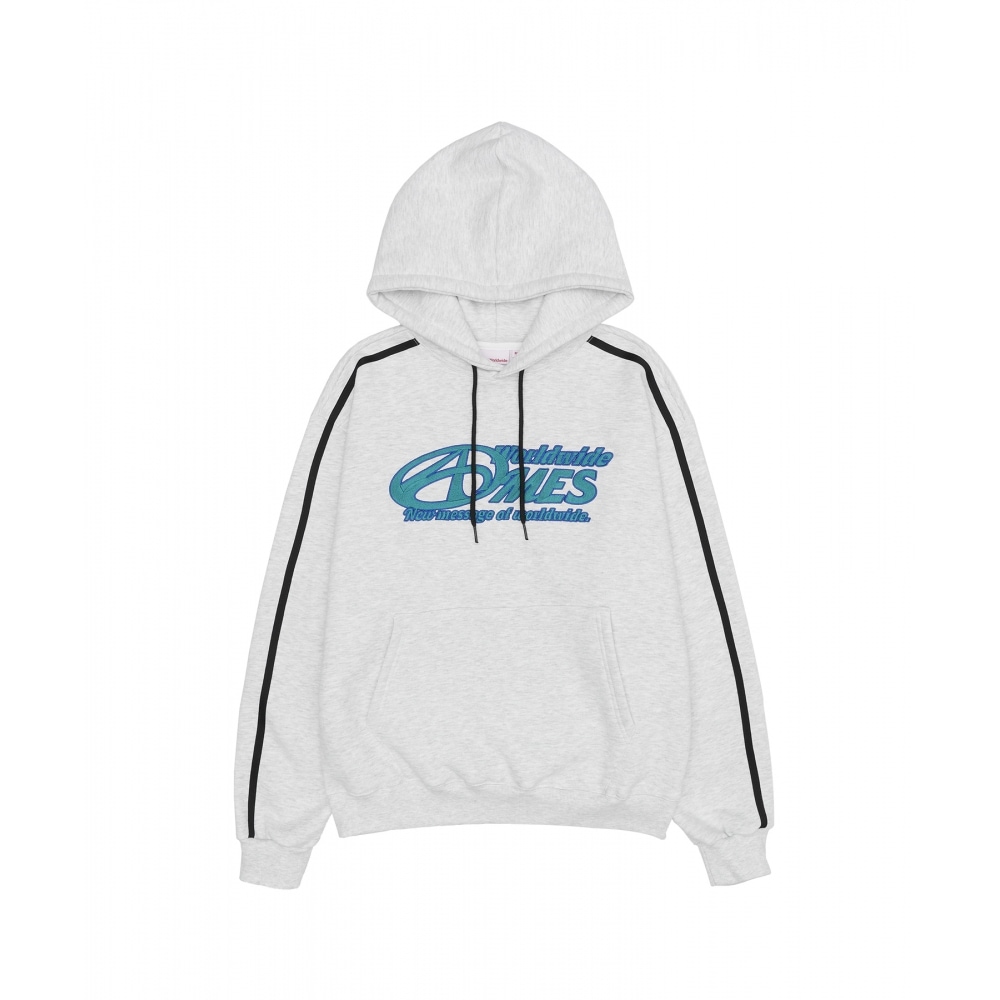 エイムズワールドワイドシンボルロゴ刺繍パーカーグレー